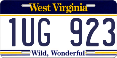 WV license plate 1UG923