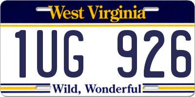 WV license plate 1UG926