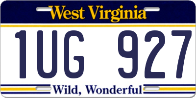WV license plate 1UG927