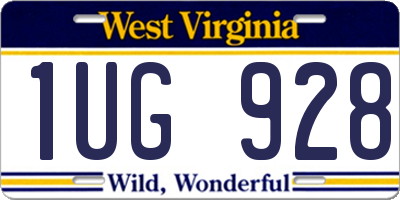 WV license plate 1UG928