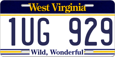 WV license plate 1UG929