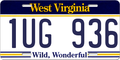 WV license plate 1UG936