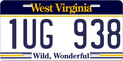 WV license plate 1UG938