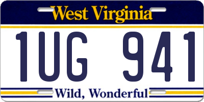 WV license plate 1UG941