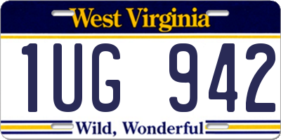 WV license plate 1UG942
