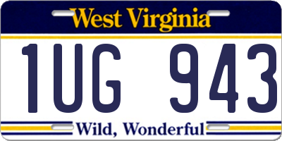 WV license plate 1UG943