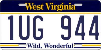 WV license plate 1UG944