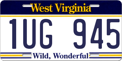 WV license plate 1UG945