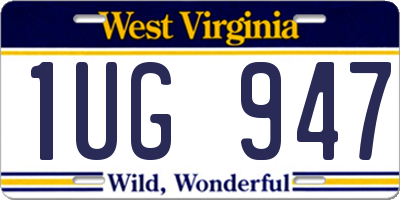 WV license plate 1UG947