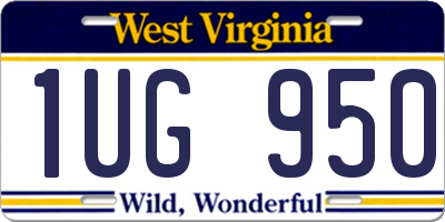 WV license plate 1UG950