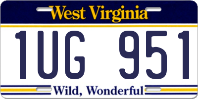 WV license plate 1UG951