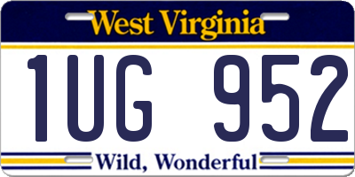 WV license plate 1UG952