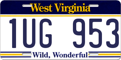WV license plate 1UG953