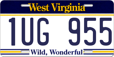 WV license plate 1UG955