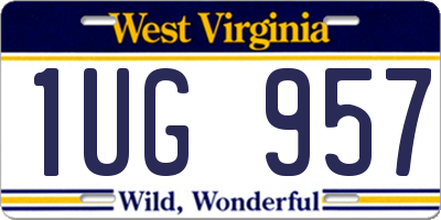 WV license plate 1UG957