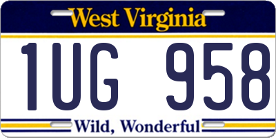 WV license plate 1UG958