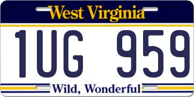 WV license plate 1UG959