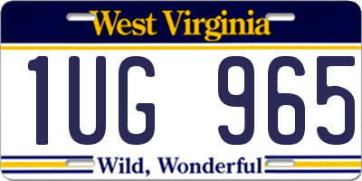 WV license plate 1UG965