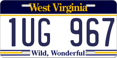 WV license plate 1UG967