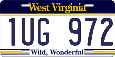WV license plate 1UG972