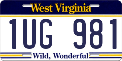 WV license plate 1UG981