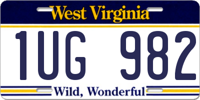WV license plate 1UG982