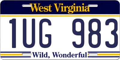 WV license plate 1UG983