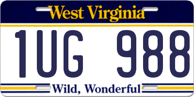 WV license plate 1UG988