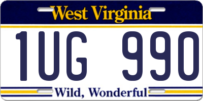 WV license plate 1UG990