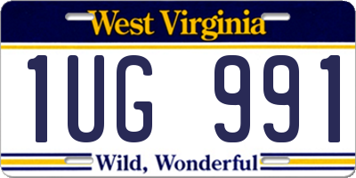 WV license plate 1UG991