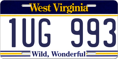 WV license plate 1UG993