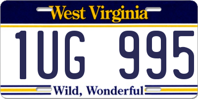 WV license plate 1UG995