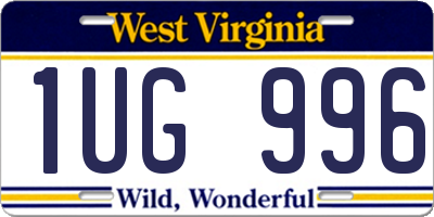 WV license plate 1UG996