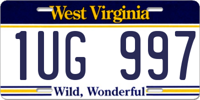 WV license plate 1UG997