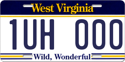 WV license plate 1UH000
