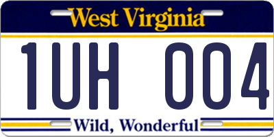 WV license plate 1UH004