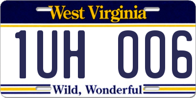 WV license plate 1UH006