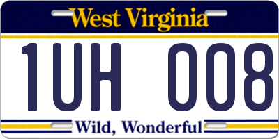 WV license plate 1UH008