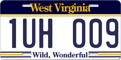 WV license plate 1UH009