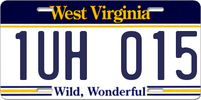 WV license plate 1UH015
