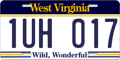 WV license plate 1UH017