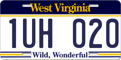 WV license plate 1UH020