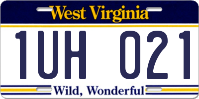 WV license plate 1UH021