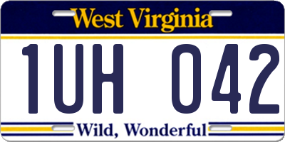WV license plate 1UH042