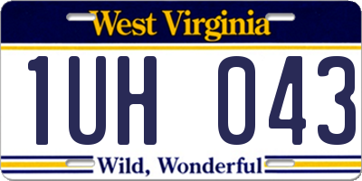 WV license plate 1UH043