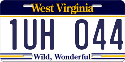 WV license plate 1UH044