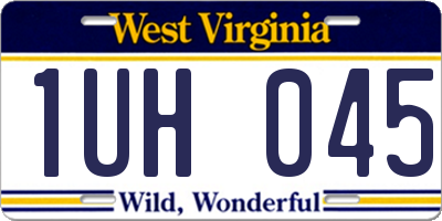 WV license plate 1UH045