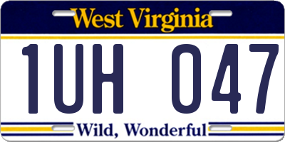 WV license plate 1UH047