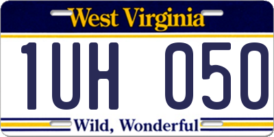 WV license plate 1UH050