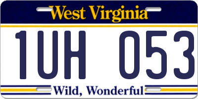 WV license plate 1UH053